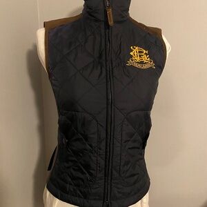Ralph Lauren Blue Label Navy Quilted Vest with Gold Crest